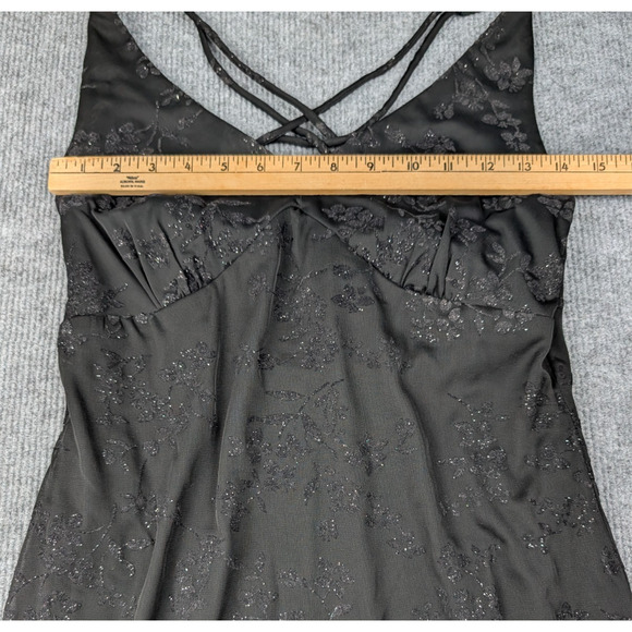 Vintage CDC Dress Women 8 Whimsigoth Dark Romantic Sheer Vamp 90s Fairy Babydoll - Picture 2 of 9